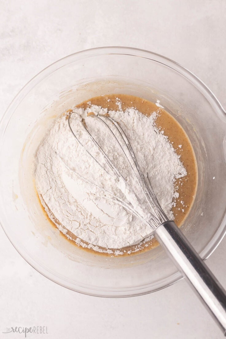 flour added to coffee cake batter.