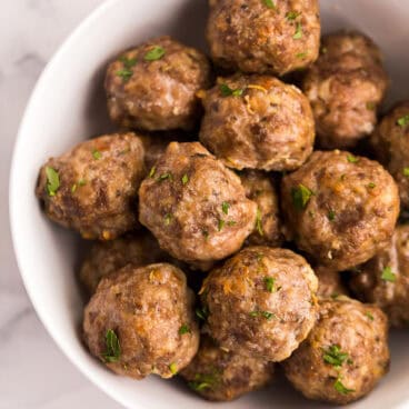square image for homemade meatballs.