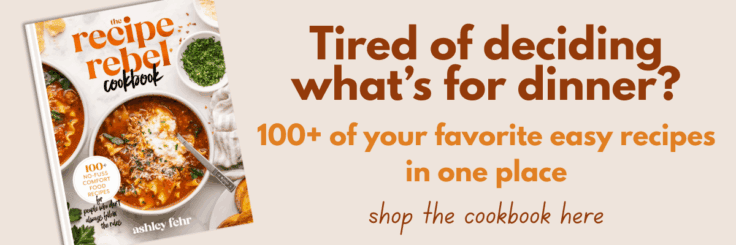 tired of deciding what to make for dinner cookbook ad.